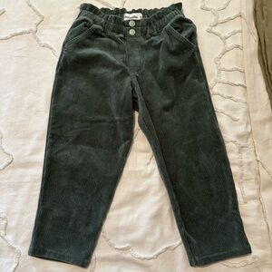 Abercrombie kids | girls green pull on paper bag waist cropped pants